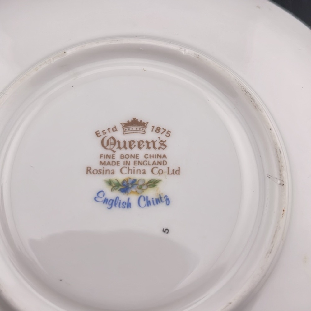 Rosina Queens English Chintz Bone China Cup & Saucer Set of 2 - Picture 4 of 5